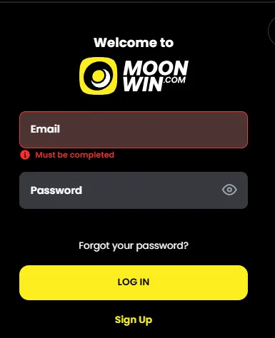 MoonWin Login to player Account